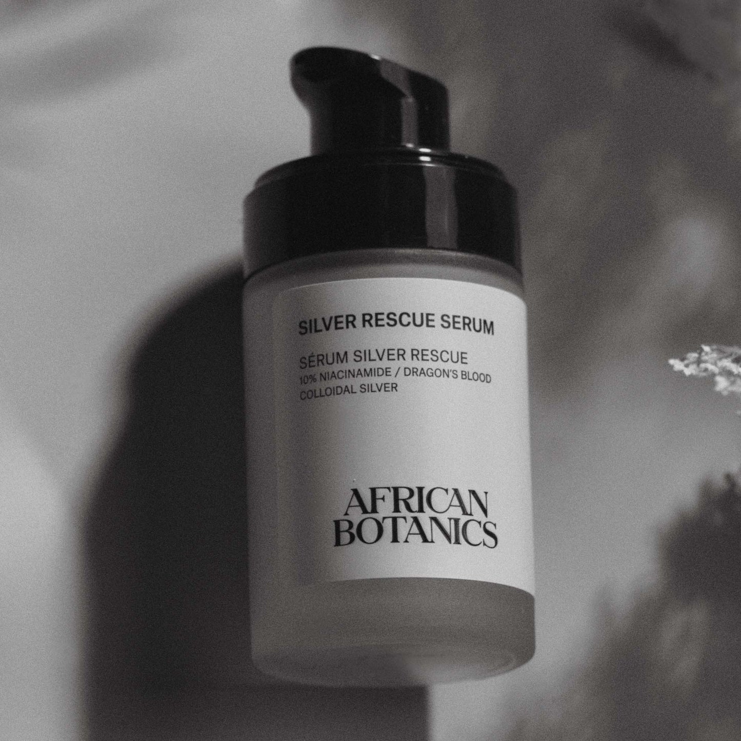 Silver Rescue Serum by African Botanics lightweight recovery serum with niacinamide colloidal silver and CBD