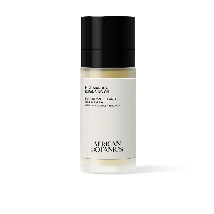 African Botanics Pure Marula Cleansing Oil 50ml — lipid-rich cleansing oil with Marula, Kalahari Melon Seed Oil, and Salicylic Acid for all skin types