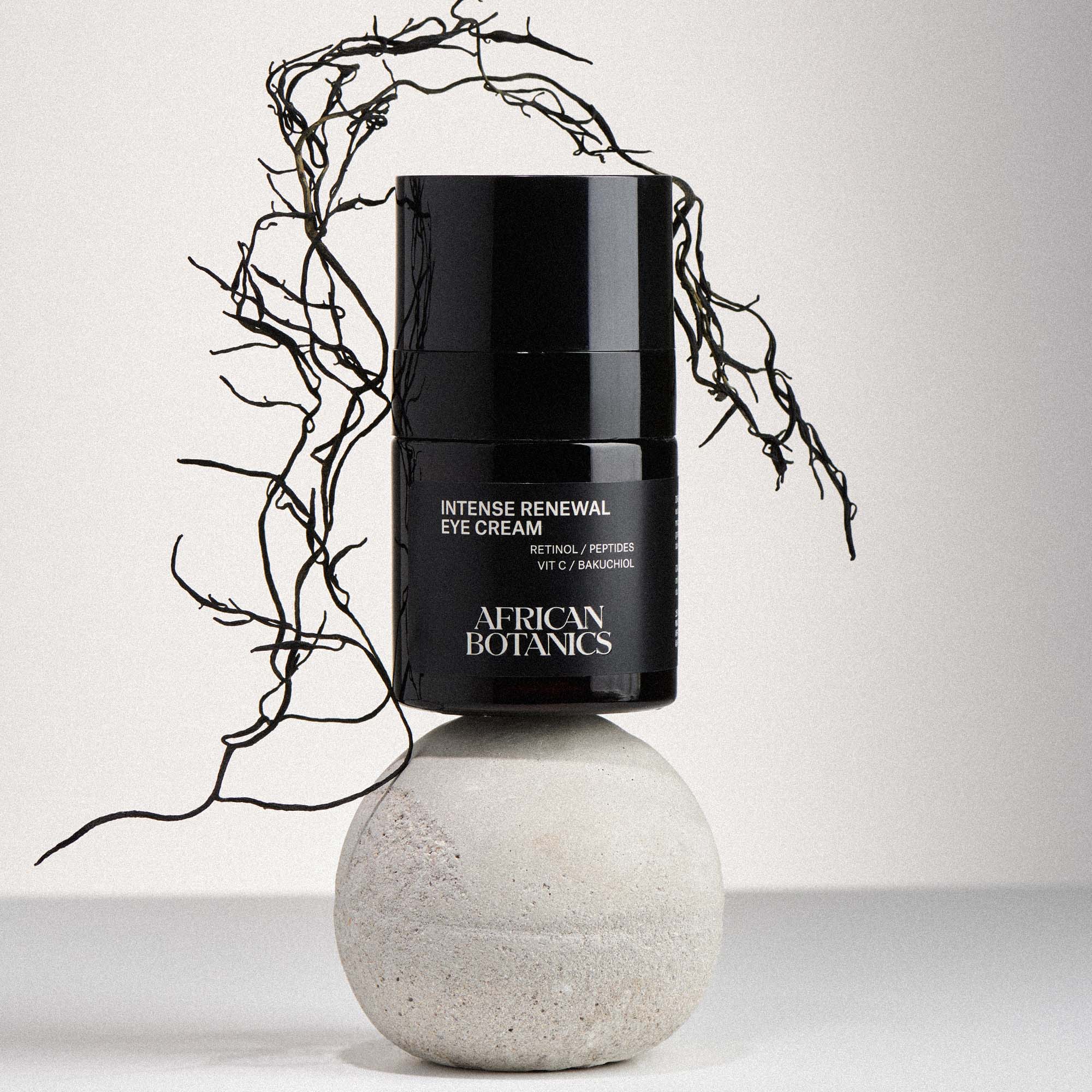 African Botanics Intense Renewal Eye Cream — vegan biotech eye cream for wrinkles, firmness, and deep hydration around the eye contour
