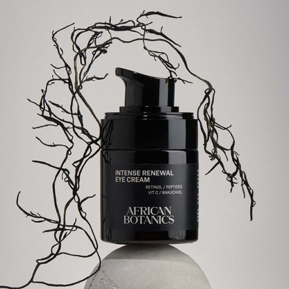 African Botanics Intense Renewal Eye Cream — luxury anti-aging eye treatment with Bio-Retinol 0.2%, Ceramides, and Resurrection Plant for eye contour renewal