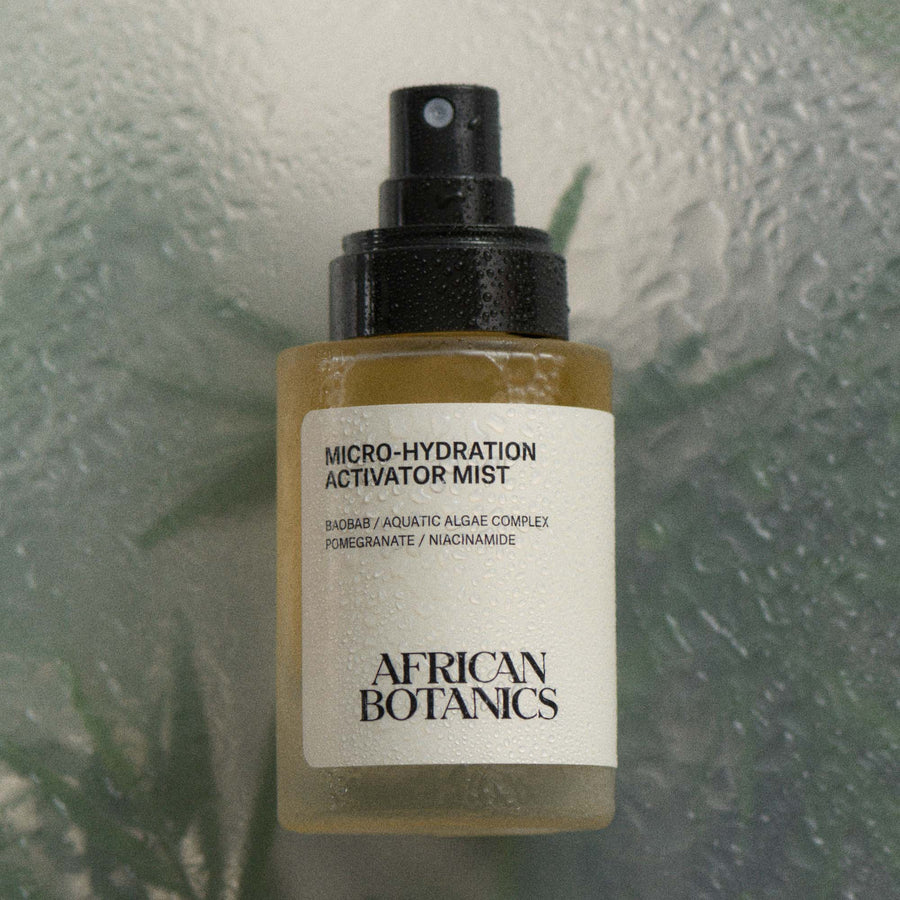 African Botanics Micro-Hydration Activator Mist — Colloidal Silver and Polyglutamic Acid hydrating face mist for all skin types including oily and reactive