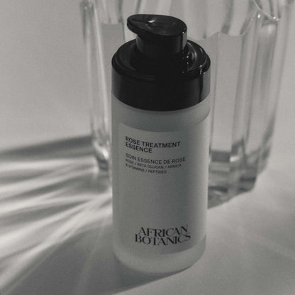 African Botanics Rose Treatment Essence — vegan luxury treatment essence with Rosa Centifolia and South African botanicals for visibly plumper, more even skin