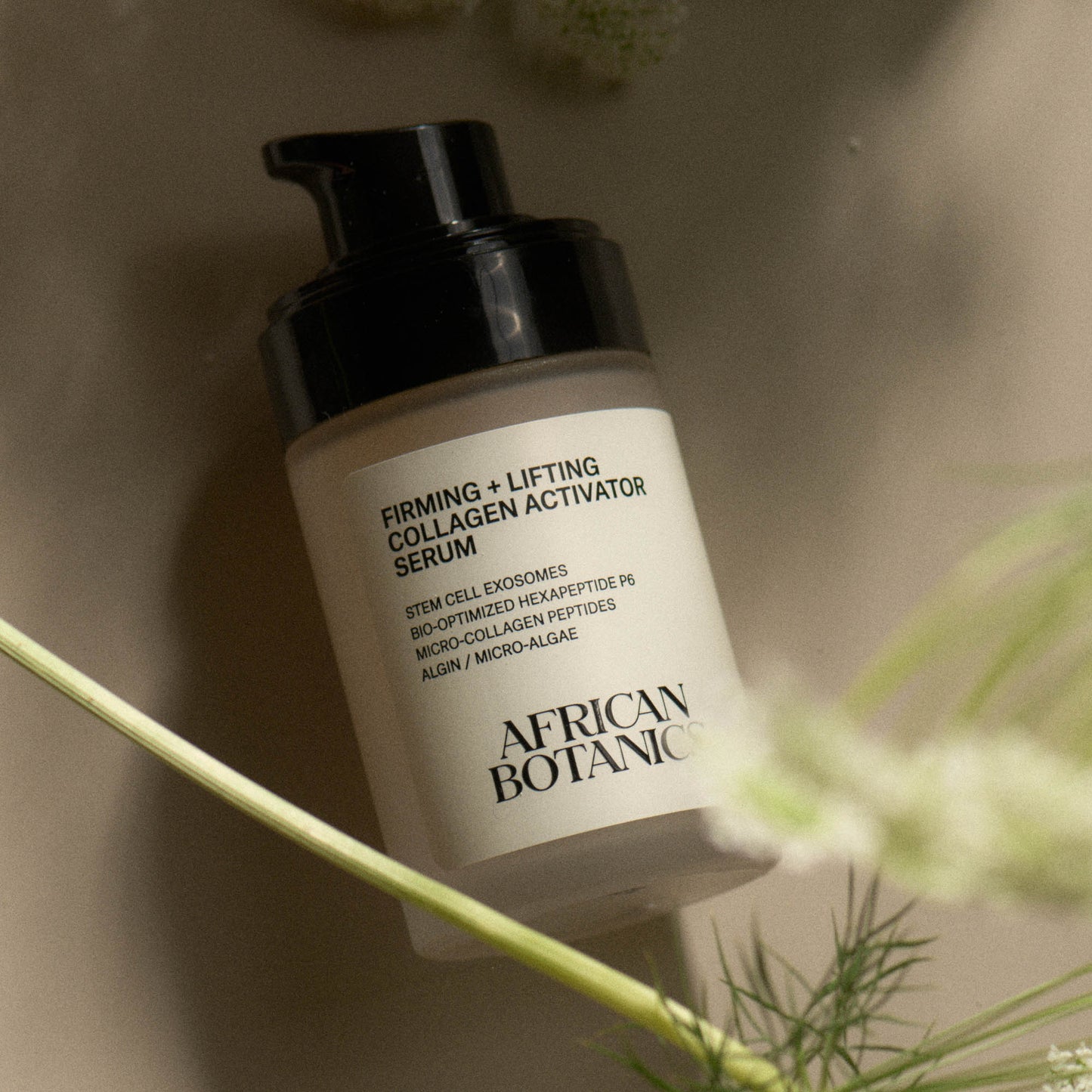 Biotech peptides and plant stem cell exosomes used in African Botanics collagen activating serum