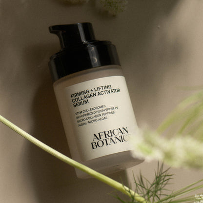 Biotech peptides and plant stem cell exosomes used in African Botanics collagen activating serum