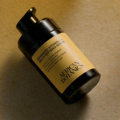 African Botanics Advanced Vitamin C + Multi Peptides Serum flat lay product image