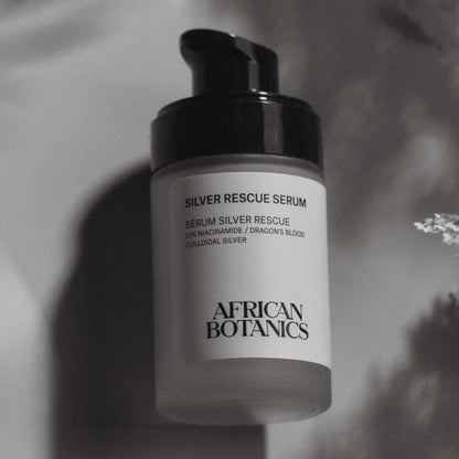 Silver Rescue Serum by African Botanics lightweight recovery serum with niacinamide colloidal silver and CBD